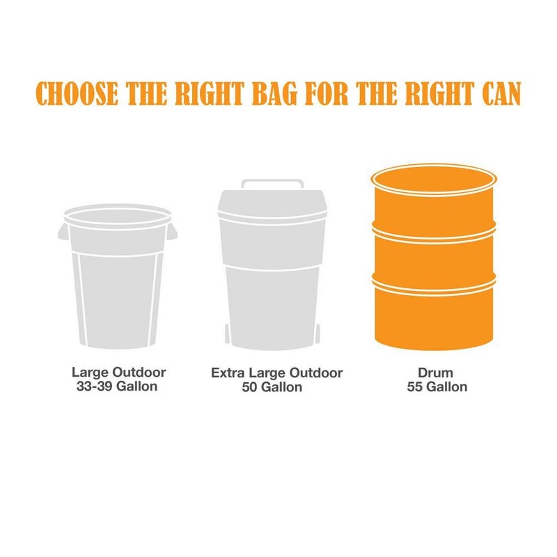 HDX 55 Gallon Clear Heavy-Duty Flap Tie Drum Liner Trash Bags (40-Count) - Image 2
